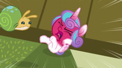 Size: 1280x720 | Tagged: safe, edit, edited screencap, screencap, princess flurry heart, whammy, alicorn, pony, a flurry of emotions, angry, angry baby, baby, baby alicorn, baby flurry heart, baby pony, diaperless edit, flailing, fury heart, infant, naked flurry heart, nude edit, nudity, red face, screaming, solo, tantrum, temper tantrum