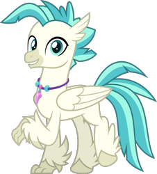 Size: 5084x5612 | Tagged: safe, artist:jhayarr23, derpibooru import, terramar, classical hippogriff, hippogriff, surf and/or turf, absurd resolution, jewelry, looking at you, male, necklace, raised claw, raised hoof, simple background, smiling, solo, transparent background, vector