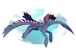 Size: 3600x2472 | Tagged: safe, artist:skylacuna, derpibooru import, oc, oc only, pegasus, pony, colored wings, flying, high res, male, multicolored wings, simple background, solo, stallion, transparent background