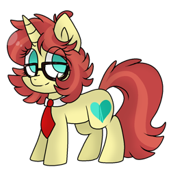 Size: 1000x1000 | Tagged: safe, artist:mintoria, derpibooru import, oc, pony, unicorn, female, filly, glasses, necktie, simple background, solo, transparent background