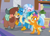 Size: 1057x758 | Tagged: safe, derpibooru import, screencap, gallus, ocellus, sandbar, silverstream, smolder, yona, changedling, changeling, dragon, griffon, hippogriff, pony, yak, the hearth's warming club, cute, diaocelles, diastreamies, dragoness, female, gallabetes, hug, male, sandabetes, smolderbetes, student six, teenager, yonadorable