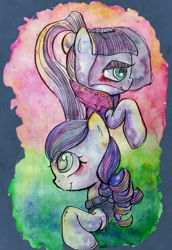 Size: 1716x2500 | Tagged: safe, artist:awk44, coloratura, earth pony, pony, abstract background, bust, clothes, countess coloratura, female, mare, portrait, rara, solo, traditional art