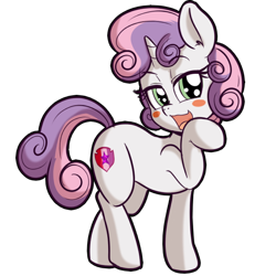 Size: 512x512 | Tagged: safe, artist:anibaruthecat, derpibooru import, sweetie belle, pony, unicorn, blush sticker, blushing, cute, cutie mark, diasweetes, explicit source, female, filly, open mouth, simple background, solo, the cmc's cutie marks, transparent background