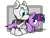 Size: 1700x1300 | Tagged: safe, artist:alexi148, derpibooru import, twilight sparkle, oc, pony, robot, robot pony, looking at each other, prone, simple background, transparent background