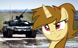 Size: 4320x2700 | Tagged: safe, artist:sovfleetfoot, derpibooru import, edit, oc, oc only, oc:katya ironstar, alicorn, alicorn oc, russian, solo, t-90, tank (vehicle), vector, vector edit