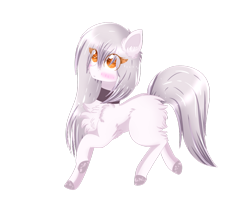 Size: 1024x860 | Tagged: safe, artist:little-sketches, oc, oc only, oc:yukiko, earth pony, pony, chest fluff, eye clipping through hair, female, fluffy, mare, simple background, solo, transparent background