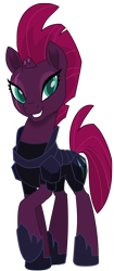 Size: 3663x8705 | Tagged: safe, artist:ejlightning007arts, derpibooru import, fizzlepop berrytwist, tempest shadow, pony, unicorn, my little pony: the movie, armor, broken horn, eyeshadow, female, hoof shoes, makeup, mare, simple background, solo, transparent background, updated, vector, vector edit