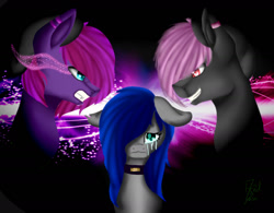 Size: 1156x900 | Tagged: safe, artist:acidrainbow1997, derpibooru import, oc, oc:acid dash, oc:sapphire night, pony, fighting is magic, argument, murder, music, pet