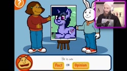 Size: 1440x810 | Tagged: safe, derpibooru import, oc, oc:purple flix, pony, arthur, converse, fact or opinion, pewdiepie, pony town, shoes