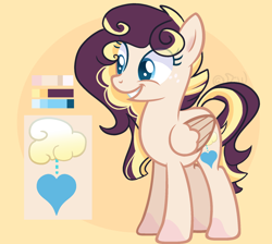 Size: 1900x1704 | Tagged: safe, artist:sora-choi, derpibooru import, oc, oc:coconut ice cream, pegasus, pony, base used, female, magical lesbian spawn, mare, offspring, parent:pinkie pie, parent:songbird serenade, parents:songpie, reference sheet, solo