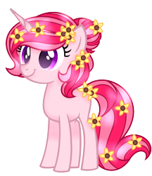 Size: 1180x1365 | Tagged: safe, artist:angelamusic13, derpibooru import, oc, oc:lovebug, pony, unicorn, base used, female, flower, flower in hair, simple background, solo, teenager, transparent background