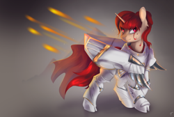 Size: 1550x1040 | Tagged: safe, artist:tangomangoes, derpibooru import, oc, oc only, oc:little vanilla, pony, unicorn, armor, female, mare, solo