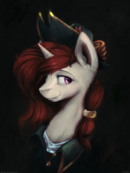 Size: 960x1280 | Tagged: safe, artist:lilac, derpibooru import, edit, oc, oc only, bust, pirate, portrait, solo