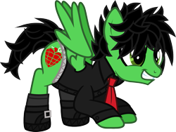 Size: 1211x911 | Tagged: safe, artist:lightningbolt, derpibooru exclusive, pegasus, pony, .svg available, american idiot, belt, billie joe armstrong, boots, buckle, clothes, eyeliner, eyeshadow, green day, grin, imminent pounce, makeup, male, messy mane, messy tail, necktie, ponified, shirt, shoes, simple background, smiling, smug, socks, solo, stallion, svg, transparent background, vector