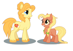 Size: 1280x898 | Tagged: safe, artist:lieutenantkyohei, derpibooru import, oc, oc only, oc:adams apple, earth pony, pony, female, filly, male, offspring, parent:big macintosh, parent:fluttershy, parents:fluttermac, simple background, stallion, transparent background