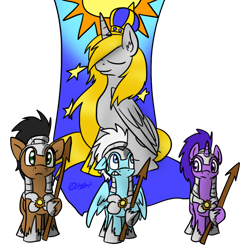 Size: 1024x1024 | Tagged: safe, artist:usagi-zakura, oc, oc only, oc:fidget, oc:king argentum, oc:night vigil, oc:stormglaze, oc:street sense, alicorn, pony, alicorn oc, simple background, transparent background