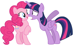 Size: 11000x6966 | Tagged: safe, artist:estories, derpibooru import, pinkie pie, twilight sparkle, twilight sparkle (alicorn), alicorn, earth pony, pony, absurd resolution, boop, noseboop, simple background, transparent background, vector