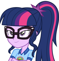 Size: 3000x3074 | Tagged: safe, artist:uponia, sci-twi, twilight sparkle, equestria girls, legend of everfree, clothes, simple background, smiling, smirk, solo, transparent background, vector