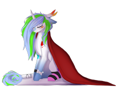 Size: 6000x4328 | Tagged: safe, artist:crazllana, derpibooru import, oc, oc only, oc:sam, pony, unicorn, absurd resolution, broken horn, clothes, eyes closed, female, floppy ears, mare, simple background, socks, solo, striped socks, transparent background