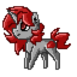 Size: 2048x2048 | Tagged: safe, artist:rubywave32, oc, oc only, oc:ruby, pony, unicorn, animated, colored pupils, gif, high res, pixel art, simple background, solo, transparent background