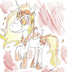 Size: 789x839 | Tagged: safe, artist:ptitemouette, daybreaker, alicorn, pony, a royal problem, female, mare, solo, traditional art