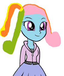 Size: 823x971 | Tagged: safe, artist:nightshadowmlp, derpibooru import, rainbow dash (g3), equestria girls, 1000 hours in ms paint, base used, clothes, equestria girls-ified, hoodie, ponytail, side ponytail, skirt, sweater