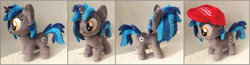 Size: 2855x743 | Tagged: safe, artist:lilmoon, derpibooru import, oc, oc:homage, pony, unicorn, fallout equestria, cap, female, hat, irl, mare, nuka cola, photo, plushie, solo