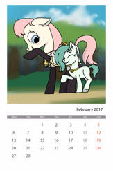 Size: 1600x2450 | Tagged: safe, edit, oc, oc only, oc:emerald jewel, oc:hope blossoms, pony, adult, blushing, calendar, child, clothes, colt, colt quest, cute, female, femboy, foal, male, mare, nuzzling, photofunia, text