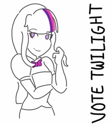 Size: 768x858 | Tagged: safe, artist:horsegirlpodcast, derpibooru import, twilight sparkle, equestria girls, alternate universe, election, partial color, president, vote