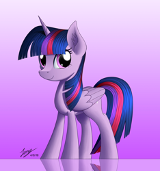 Size: 2344x2500 | Tagged: safe, artist:duskie-06, derpibooru import, twilight sparkle, twilight sparkle (alicorn), alicorn, pony, female, looking at you, mare, reflection, solo