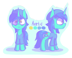Size: 1250x1000 | Tagged: safe, artist:malphee, oc, oc only, oc:acetyl, pony, unicorn, bags under eyes, clothes, male, reference sheet, solo, stallion