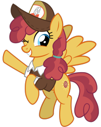 Size: 3200x4000 | Tagged: safe, artist:cheezedoodle96, derpibooru import, sunny delivery, pegasus, pony, the break up breakdown, .svg available, background pony, clothes, female, flying, hat, looking at you, mailmare, mailmare hat, mare, one eye closed, shirt, simple background, smiling, solo, svg, transparent background, vector, waving, wink