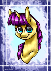 Size: 756x1050 | Tagged: safe, artist:twixyamber, oc, oc only, pony, unicorn, bust, female, mare, portrait, solo