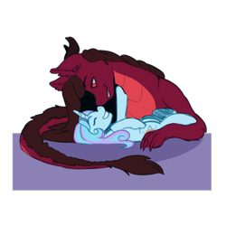 Size: 1024x1024 | Tagged: safe, artist:momma-jo, derpibooru import, oc, oc only, oc:nitesh, oc:winter doodle, crystal pony, couple, crystal unicorn, cuddling, simple background, transparent background, unicorn oc