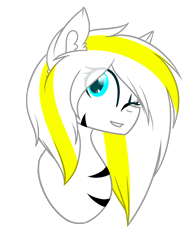 Size: 1110x1440 | Tagged: safe, artist:despotshy, oc, oc only, oc:sunny, pony, zony, bust, female, mare, portrait, simple background, solo, transparent background