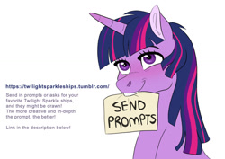 Size: 1024x725 | Tagged: safe, artist:cascayd, derpibooru import, twilight sparkle, ask, blushing, female, implied shipping, mouth hold, prompt, solo, tumblr