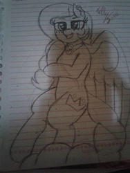 Size: 1932x2576 | Tagged: safe, artist:kellysans, oc, oc only, pegasus, pony, drawing, lined paper, solo, traditional art