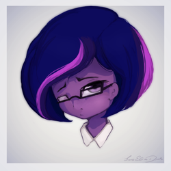 Size: 760x760 | Tagged: safe, artist:isaeliseduk, sci-twi, twilight sparkle, equestria girls, bust, portrait, solo