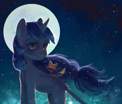 Size: 2519x2160 | Tagged: safe, artist:aphphphphp, oc, oc only, classical unicorn, pony, unicorn, female, leonine tail, mare, moon, night, solo