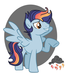 Size: 1144x1276 | Tagged: safe, artist:sylveontriestodraw, derpibooru import, oc, oc only, oc:blaze storm, pegasus, pony, male, offspring, parent:rainbow dash, parent:soarin', parents:soarindash, simple background, solo, stallion, transparent background