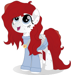 Size: 6400x6809 | Tagged: safe, artist:joemasterpencil, derpibooru import, oc, oc only, oc:angelique, pegasus, pony, absurd resolution, clothes, female, freckles, jewelry, looking up, mare, movie accurate, necklace, simple background, solo, sweater, too big for derpibooru, transparent background, vector