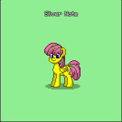 Size: 403x401 | Tagged: safe, artist:mk pony mod, derpibooru exclusive, derpibooru import, oc, oc:silver note, alicorn, pony, alicorn oc, grass, pony town