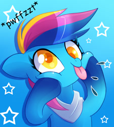 Size: 631x700 | Tagged: safe, artist:blazemizu, oc, oc only, oc:lightning moon, pony, derp, silly, silly pony, solo, tongue out
