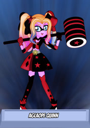 Size: 1600x2263 | Tagged: safe, artist:jucamovi1992, oc, oc only, oc:aglaope, equestria girls, crossover, dc comics, harley quinn, solo