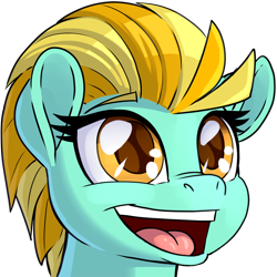 Size: 900x900 | Tagged: safe, artist:pusspuss, derpibooru import, lightning dust, pony, bust, cute, dustabetes, female, happy, mare, open mouth, patreon, patreon logo, portrait, reaction image, simple background, smiling, solo, transparent background