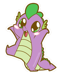 Size: 700x874 | Tagged: safe, artist:coggler, artist:frog&cog, artist:gopherfrog, spike, dragon, blushing, chubbie, cute, simple background, solo, spikabetes, transparent background