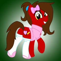 Size: 1000x1000 | Tagged: safe, artist:toyminator900, oc, oc only, oc:crisp, pegasus, pony, bowtie, clothes, female, looking at you, nurse, plot, rule 63, solo, wingless