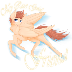 Size: 2500x2500 | Tagged: safe, oc, oc only, pegasus, pony, flying, rose gold, simple background, transparent background