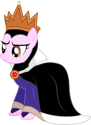 Size: 1001x1368 | Tagged: safe, artist:cloudyglow, suri polomare, pony, clothes, clothes swap, cosplay, costume, crown, disney, evil queen, grimhilde, jewelry, ponified, simple background, snow white, snow white and the seven dwarfs, solo, transparent background, vector