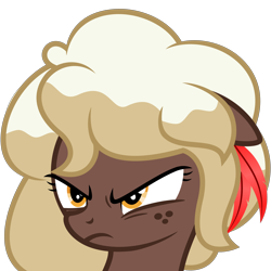 Size: 7000x7000 | Tagged: safe, artist:besttubahorse, oc, oc only, oc:sweet mocha, pony, absurd resolution, angry, bust, female, freckles, simple background, solo, transparent background, vector